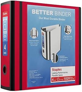 Staples 1618291 Better 4-Inch 3 Ring View Binder Red