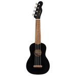 Fender California Coast Venice Soprano Ukulele, Comfortable and Easy to Play "C"-shaped Neck, Includes Complimentary Virtual Lessons, Black Finish
