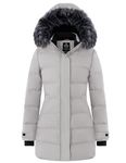 Wantdo Womens Winter Quilted Thicken Parka Coat Warm Puffer Coat Grey M