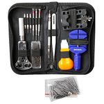 MMOBIEL 144 PCS Professional Watchmaker Repair Tool Kit Incl Watch Spring Pin Bars and Back Case Opener Screw Wrench for Inserting Batteries in Nylon Bag