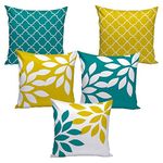 AEROHAVEN Set Of 5 Multi Colored Decorative Throw Hand Made Velvet Cushion Covers - Cc60 - (16" X 16" Or 40Cm X 40Cm), 175 tc