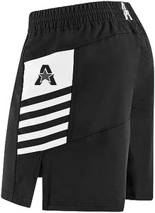 Anthem Athletics Reignite MMA Shorts Men 7 inch Inseam, BJJ Shorts, Grappling Shorts, Jiu Jitsu Shorts No Gi, Black & White, X-Small