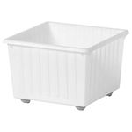 Ikea Plastic Vessla Square Storage Crate With Castors (39X39 Cm, White)