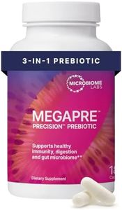 Microbiome Labs MegaPre Prebiotic Fiber Supplement in Vegetable Capsules - Prebiotic Supplement with Clinically Tested Oligosaccharides - Support Microbial Diversity & Gut Health (180 Capsules)