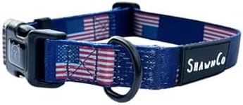 ShawnCo Dream Walk Dog Collar- Premium, Adjustable and Comfortable Pet Collar for Small, Medium, Large and Extra Large Dogs (USA Flag,L)