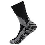 RANDY SUN Waterproof Socks For Men, Daily Dry Warm Moisture Wicking Novelty Elite Business Barefoot Hiking Camping Fishing Wading Running Performance Outdoor Recreation Crew Socks, Black Grey L