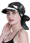 Newsboy Cap for Women Chemo Headwear with Scarfs Gifts Hair Loss Available All Year, Black White, One Size