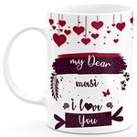 TrendoPrint My Dear MASI I Love You Gift for Aunty Aunt Mausi Ji MASI Mosi Ji Happy Birthday Happy Anniversary Printed Microwave Safe White Ceramic Coffee Mug 350 (ml)