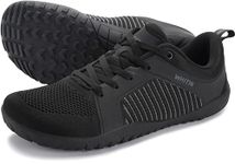 WHITIN Men's Barefoot Trail-Running Shoes | Wide Toe-Box | Zero-Drop Sole | Optimal Traction, W51 All Black, 9 Wide