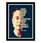 Good Hope - Elon Musk Motivational Pop Art Poster Framed for Room & Office (10 Inch X 13 Inch Multicolour Medium)