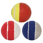 Mozi Sports Skills Cricket Ball - Durable stitched seam Soft PVC cricket Ball Standard Size (3Mix-SwingBalls(Pack 3))