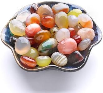 Landscaping Pebbles, Indoor Potted Plants Decorative Rocks Colored Polished Terrarium Stones Glass Vase Fillers for Outdoor Garden Fountain Marbles Aquarium Gravel River Fish Tank Succulents Crafts