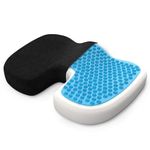 bonmedico Gel Seat Cushion - Non-Slip, Memory Foam, Orthopaedic Chair Cushions for Coccyx Pressure Relief & Back Support - Car Seat Cushion for Office Chair and Driving - Gifts for Women and Men