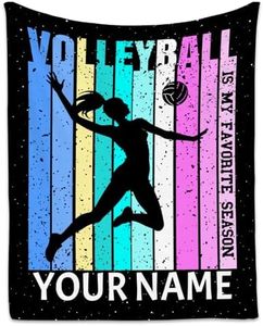 Personalized Volleyball Blanket for Teen Girls, Volleyball Gifts for Team Players, Custom Kids Throw Blankets Party Decorations, 60"x80" Soft Cozy Throws for Women Adults