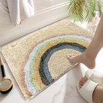 Luxe Home Vegas Kid's Bath Mat (40x60 cm) Bathroom Mat - Rainbow | Extra Soft and Absorbent Microfiber Bath Rugs, Non-Slip Plush Shaggy Bath Mat, Machine Wash Dry |Bathroom Floor, Door for Room