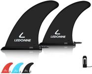 LEDONNE Fin 9" Surfing SUP Fins 2 Pcs (USD 4.99/1 Pcs) Inflatable Paddle Board Fin Quick Release Detachable Center Fin with Extra Pin No-Tool Installation Fin for Surfboard