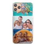 Personalised Phone Case For Apple IPhone 15, 14, Pro, Max, Mini, Plus 13, 12, 11, X, XS, XR, SE, 8, 7, 6, Custom Photo Hard Cover, Personalize with Three Image Collage Layout A, Three Landscape Images