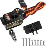 RC Servo Steering Servo with Servo Mount Bracket and Arm for RC Car Boat Model Parts Axial SCX24 Upgrade Parts (Black)