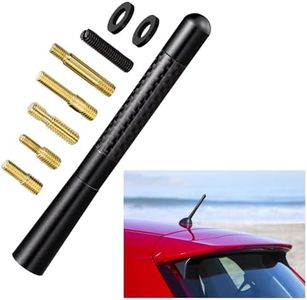 AQTAQ Universal Car Radio Antenna Roof Mount Antenna 12cm/4.7inch Mast Carbon Fiber Truck Antenna Compatible with Toyota Honda Subaru GMC Chevrolet Nissan Ford Jeep MazdaChevy Dodge Harley etc