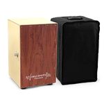 World Rhythm CAJ2-BR Cajon – Full Size Cajon with Adjustable Snare, Padded Gig Bag and Cushion - Brown