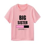 Sanqidu Promoted to Big Sister T Shirts Tops Toddler Baby Girl Going to be a Big Sister Tees Clothes Summer Outfit Announcement Gift (Big Sister Loading-Pink, 2-3 Years)