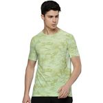 Sporto Men's Instacool Printed Jersey Tee with Side Mesh Lemon Green