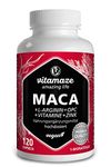 Maca Root Capsules - Libido Booster for Men and Women - Natural Testosterone Substitute - 5000 mg Maca Extract Powder + L-Arginine + Vitamin B6, B12 + OPC + Zinc - 120 Organic Capsules