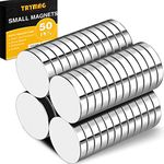 TRYMAG Magnets, 50 PCS Small Refrigerator Magnets Round Disc Magnets, Premium Brushed Nickel Cylinder Office Magnets for Crafts, DIY, Whiteboard and Fridge Magnets,Silvery,10x2mm 50pcs