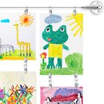 Sratte Kids Artwork Display for Wall with 50 Clips and 10 ft Wire and Wall Poster Kids Art Display Hanging Photo Display with Clips Poster Hanger Play Room Decor for Kids