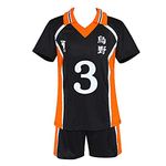 Rickem Haikyuu Cosplay Costume Hinata Shoyo Shirt Shorts Karasuno High School Volleyball Uniform Haikyuu Jersey for Women Men (Medium, 3-Azumane Asahi)