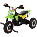 HOMCOM Toddler Pedal Motorcycle Kids Ride On Tricycle Early Learning w/Music Lights Handlebar Stickers Exercise Boys Girls Gift for Kids 18-36 Months Green