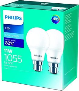 Philips 1055 Lumen BC LED Bulb 2 Pack, Cool White