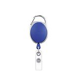 FEDUS 1Pcs ID Badge Card Holder Oval Pulley Retractable Reel Blue