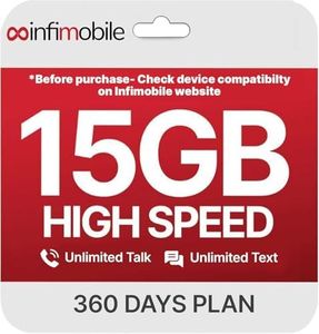 $12.50/Month | Infimobile Prepaid Unlimited Plan: 12 Months | 15GB High-Speed Data Per Month | Unlimited Data Talk & Text | Prepaid Plan Service SIM Card | Nationwide Coverage | 4G, 5G Network