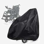 BOSKING Foldable Electric Wheel Chair Cover, 420D Waterproof Mobility Scooter Storage Cover for Travel Power Wheelchair Dust Protective Cover with Adjustable Drawstring (45"L x 29.5"W x 51"H)