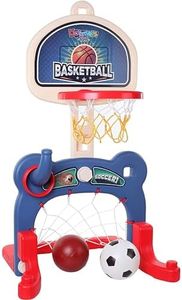 Dazmers 3-in-1 Kids Sports Center: Basketball Hoop, Soccer Goal, Ring Toss Playset - Indoor and Outdoor Activity Center for Toddlers - Toys for Active Kids - Basketball and Soccer for Toddlers