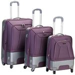 Rockland Rome Hybrid Spinner Wheel Luggage Set, Lavender, 3-Piece Set (20/24/28), Rome Hybrid Spinner Wheel Luggage Set