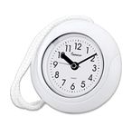 Impecca Waterproof Clock 5.5“ Non-Ticking Quartz Movement Indoor & Outdoor Clock for Shower, Wall, Desk, Pool, Patio, Kitchen, Bathroom, Washroom (Hanging Rope Included) White