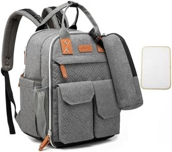 K KELBEL Borsa fasciatoio per bambini, multifunzione, con grande capacità (26 l), con fasciatoio portatile e cinghie per passeggino, per mamma e papà, grigio., L