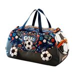 Ji and Ja Duffle Bag for Boys|Girls Kids Gym Bag Sports Travel Bag Weekender Overnight Bag Big Size for Kids/Teenagers Duffle Bag (Football Goal)