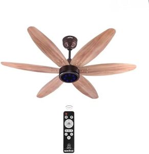 ACTIVA JETTA 1200MM BLDC Ceiling Fan with 28W, 6 Wooden-Finish Blades, 7 LED Lights, Remote, Noiseless, BEE 5-Star Rated, Energy Efficient, 5 Years Warranty (Rose Wood)