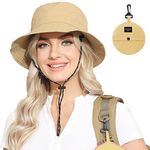 ANOTHER CHOICE Womens Packable Waterproof Bucket Hat Men UV Protection Sun Hat, Khaki