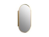 KOHLER 35574-BGL Verdera 20" W x 40" H Capsule Framed Bathroom Medicine Cabinet with Mirror, Bathroom Mirror with Storage, Bathroom Wall Cabinet, Moderne Brushed Gold