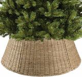 Joyhalo 28" Christmas Tree Collar, Natural Woven Wicker Tree Base Cover for 6-9FT Tree, Christmas Tree Skirt for Decoration, Base Protection from Pets