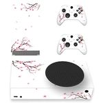 PlayVital Falling Cherry Blossom Custom Vinyl Skins for Xbox Series S, Wrap Decal Cover Stickers for Xbox Series S Console Controller