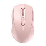 TECKNET Bluetooth Wireless Mouse, 3 Modes Bluetooth 5.0 & 3.0 Mouse 2.4G Wireless Portable Optical 4000 DPI Mouse with USB Nano Receiver,for Laptop, MacBook Pro Air, PC, Computer (Pink)