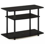 Furinno No Tools 3-Tier Entertainment Center Stand, TV Stands, TV Unit, TV Shelf, Espresso/Black