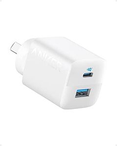 Anker 323 Charger, USB C Charger 33W, 2 Port Compact Charger for iPhone 15/15 Pro Max/14/13/12, Pixel, Galaxy, iPad/iPad Mini and More (Cable Not Included) - White