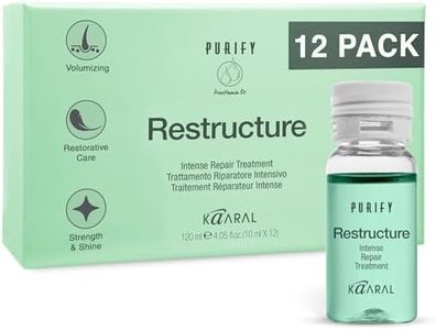 Kaaral Purify Restructure Intense Repair Treatment - Deep Conditioning Hair Repair for Damaged Hair - Strengthening and Hydrating Formula with Keratin, Silk Proteins & Provitamin B5-12 x 10ml
