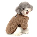 Zunea Small Dog Clothes Coat Winter Fleece Warm Puppy Jacket Apparel Chihuahua Sweater Clothing Pet Cat Doggie Boys Girls Jumper Brown M